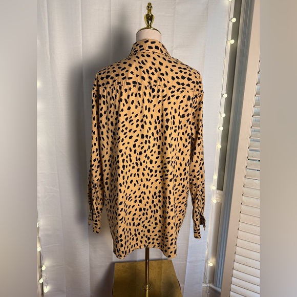 Crown & Ivy Leopard Print Button-Up Shirt - Picture 3 of 7